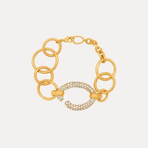 Chain-Hyperlink Bracelet with Pavé Design