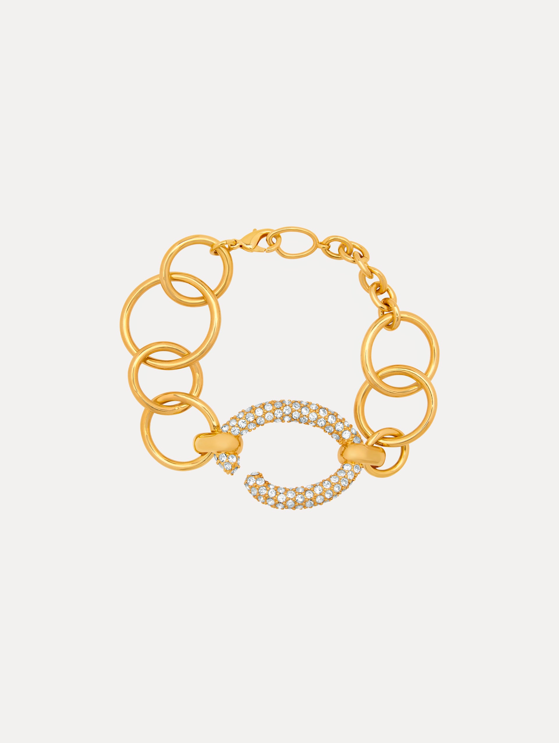 Chain-Hyperlink Bracelet with Pavé Design