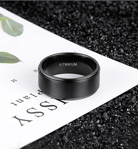 TIGRADE Matte Black Titanium Wedding ceremony Bands for Males and Girls - Accessible in Sizes 3-15, in 4mm, 6mm, 8mm, and 10mm Widths with Consolation Match