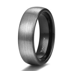 TRUMIUM Brushed Black Tungsten Rings for Males and Girls – 4mm, 6mm, 8mm Engagement and Marriage ceremony Bands, Consolation Match Sizes 4-15